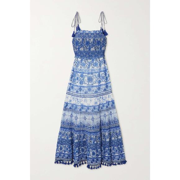 Alice & Olivia Monnie Midi Dress Floral Tassel - 0 - Picture 6 of 7